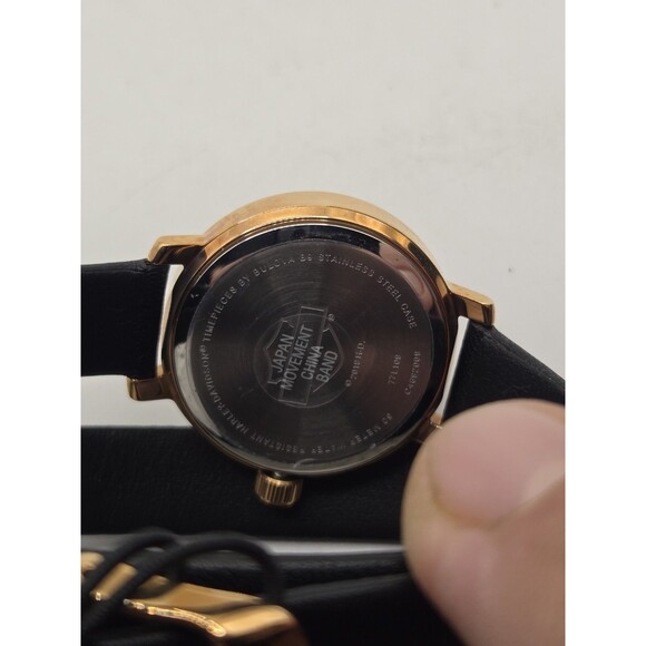 Bulova Harley-Davidson 77L109 Ladies\' Rose Gold Leather Wrap Watch. NIB. New Bat